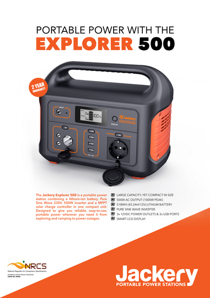 Description of Jackery Explorer 500 portable power station.